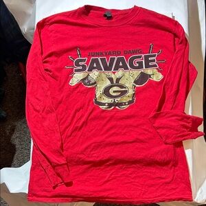 UGA Junkyard Dawg Savage Long Sleeve Red T-Shirt